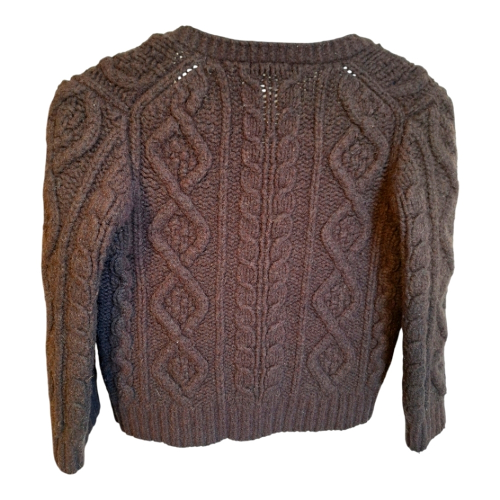 J Crew Dark Brown Cable Knit Button Down Women's Sweater - Size Small - Picture 5 of 9